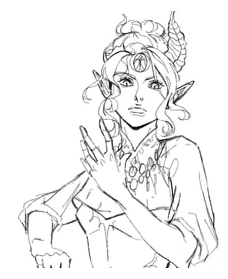 Bust commission example, sketch stage