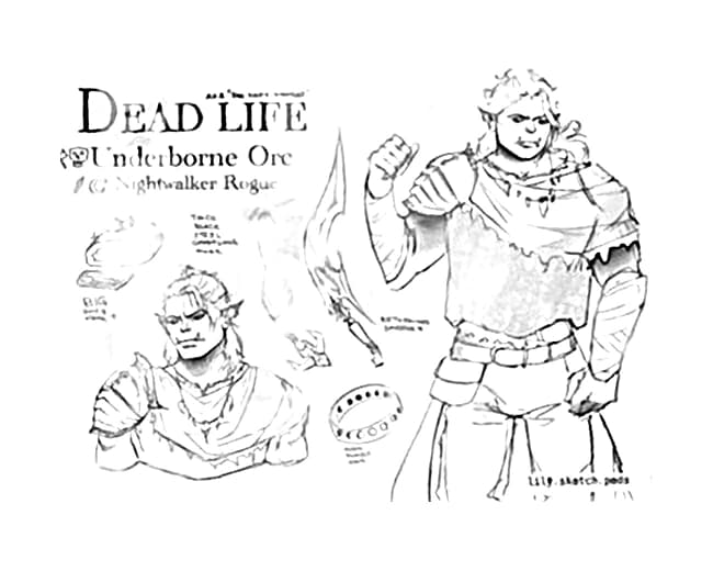 Character sheet commission example — Dead Life