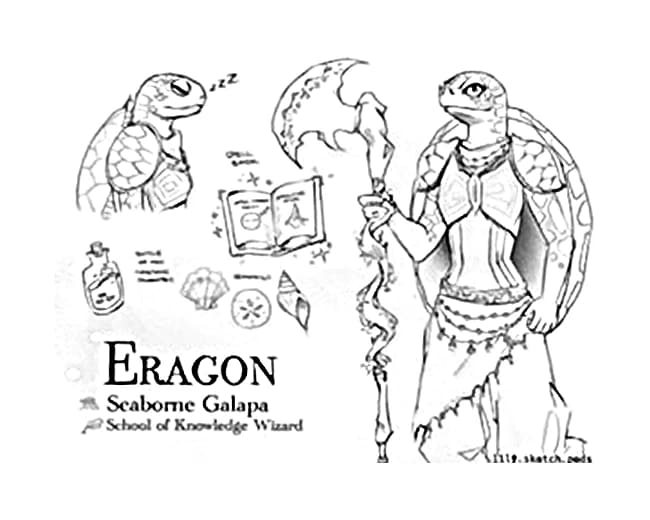Character sheet commission example — Eragon